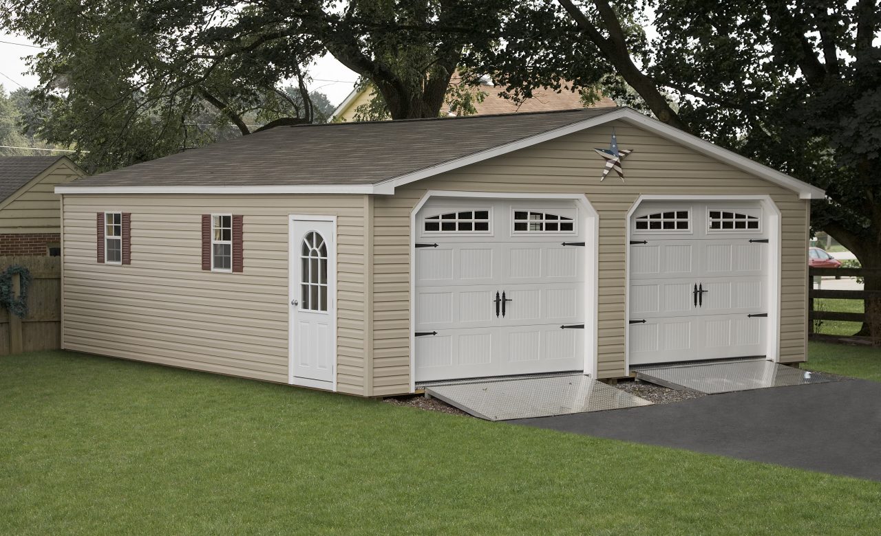 Amish 2 Car Garages For Sale-Great Vinyl Garage Prices